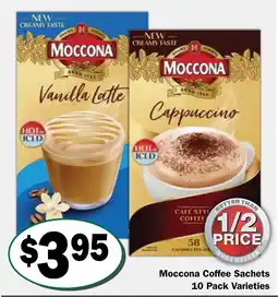 Friendly Grocer Moccona Coffee Sachets 10 Pack Varieties offer