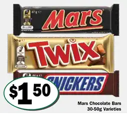 Friendly Grocer Mars Chocolate Bars 30-50g Varieties offer