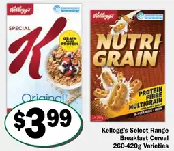 Friendly Grocer Kellogg's Select Range Breakfast Cereal offer
