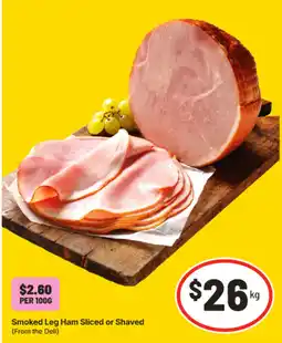 IGA Smoked Leg Ham Sliced or Shaved offer