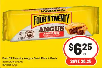 IGA Four'n Twenty Angus Beef Pies offer