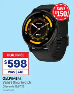 Officeworks Garmin Venu 3 Smartwatch offer
