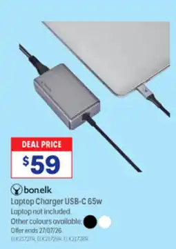 Officeworks bonelk Laptop Charger USB-C 65w offer
