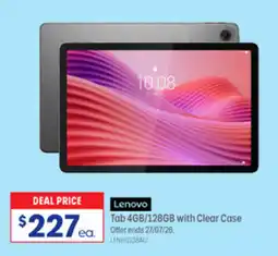 Officeworks Lenovo Tab 4GB/128GB with Clear Case offer