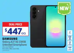 Officeworks Samsung Galaxy A27 5G 128GB Unlocked Smartphone offer