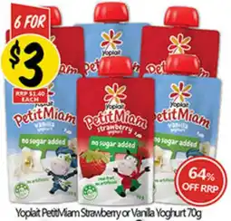 Not Quite Right Yoplait PetitMiam Strawberry or Vanilla Yoghurt offer