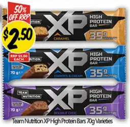 Not Quite Right Team Nutrition XP High Protein Bars 70g Varieties offer