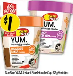 Not Quite Right SunRice YUM Instant Rice Noodle Cup Varieties offer