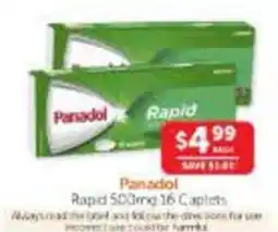 WHOLELIFE Panadol Rapid 500mg 16 Caplets offer