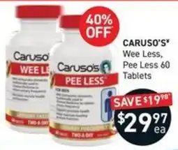 Chemist King Caruso's Pee Less offer