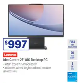 Officeworks Lenovo IdeaCentre 27" AIO Desktop PC offer