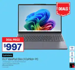 Officeworks Lenovo 15.3" IdeaPad Slim 3 CoPilot+ PC offer