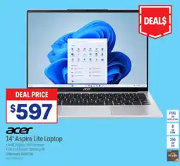 Officeworks acer 14" Aspire Lite Laptop offer