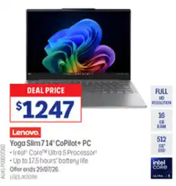 Officeworks Lenovo Yoga Slim 7 14" CoPilot+ PC offer