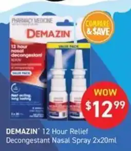 Chemist King Demazin 12 Hour Relief Decongestant Nasal Spray offer