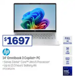 Officeworks hp 14" Omnibook 3 Copilot+ PC offer