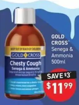 Chemist King Gold Cross Chesty Cough Senega & Ammonia offer