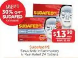 WHOLELIFE Sudafed PE Sinus Anti-Inflammatory & Pain Relief 24 Tablets offer