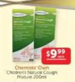 WHOLELIFE Chemists' Own Children's Natural Cough Mixture offer