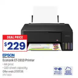 Officeworks Epson Ecotank ET-1910 Printer offer