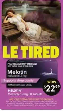 Chemist King Melotin Melatonin 2mg offer