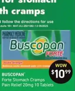 Chemist King Buscopan Forte Stomach Cramps offer
