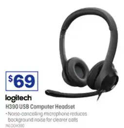 Officeworks logitech H390 USB Computer Headset offer