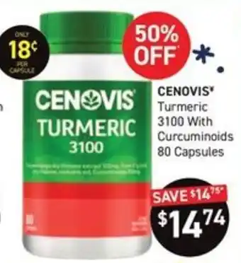 Chemist King Cenovis Turmeric 3100 offer