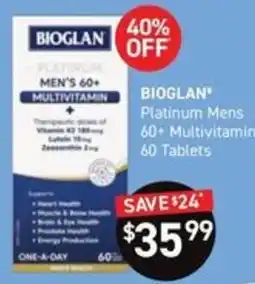 Chemist King Bioglan Platinum Mens 60+ Multivitamin offer