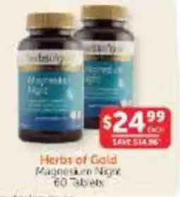 WHOLELIFE Herbs of Gold Magnesium Night offer