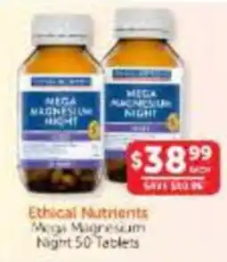 WHOLELIFE Ethical Nutrients Megas Magnesium Night 50 Tablets offer
