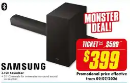 The Good Guys Samsung 3.1Ch Soundbar offer