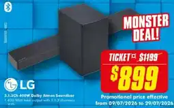 The Good Guys LG 3.1.3Ch 400W Dolby Atmos Soundbar offer