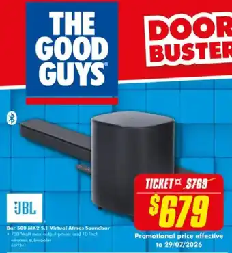 The Good Guys JBL Bar 500 MK2 5.1 Virtual Atmos Soundbar offer