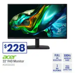 Officeworks acer 32" FHD Monitor offer