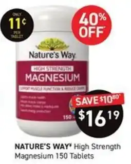 Chemist King Nature's Way High Strength Magnesium offer
