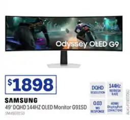 Officeworks Samsung 49" DQHD 144HZ OLED Monitor G91SD offer