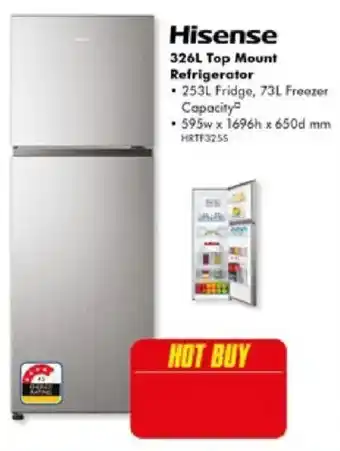The Good Guys Hisense 326L Top Mount Refrigerator offer