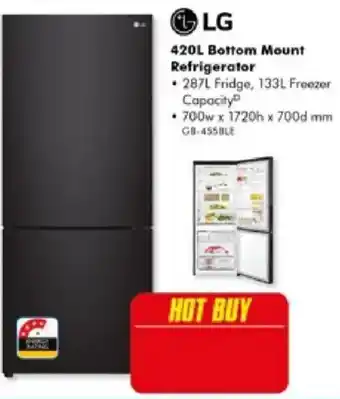The Good Guys LG 420L Bottom Mount Refrigerator offer