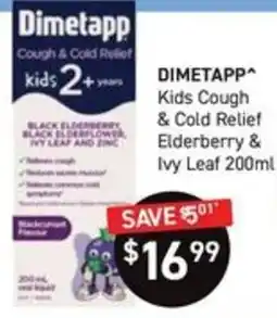 Chemist King Dimetapp Kids Cough & Cold Relief offer