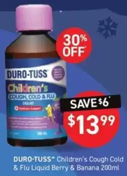 Chemist King Duro-Tuss Children's Cough Cold & Flu Liquid offer