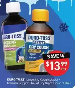 Chemist King Duro-Tuss Lingering Cough Liquid + Immune Support, Relief Dry Night Liquid offer
