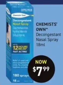 Chemist King Chemists' Own Decongestant Nasal Spray offer