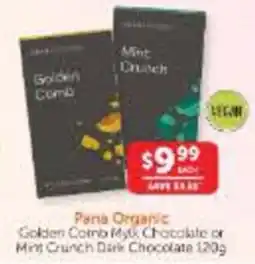 WHOLELIFE Pana Organic Golden Corn Milk Chocolate or Mint Crunch Dark Chocolate offer