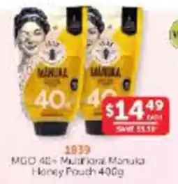 WHOLELIFE Manuka MGO 40+ Multifloral Manuka Honey Pouch offer
