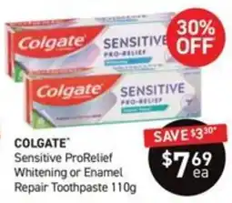 Chemist King Colgate Sensitive ProRelief Whitening or Enamel Repair Toothpaste offer
