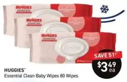 Chemist King Huggies Essential Clean Baby Wipes offer