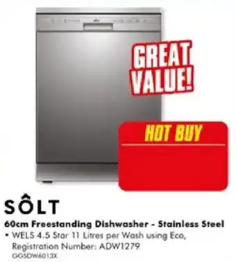 The Good Guys Sôlt 60cm Freestanding Dishwasher - Stainless Steel offer