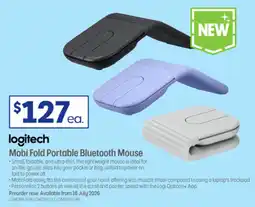 Officeworks Logitech Mobi Fold Portable Bluetooth Mouse offer