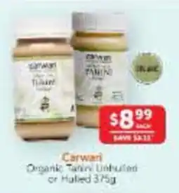 WHOLELIFE Carwari Organic Tahini offer